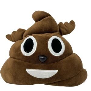 Emoji Poo Plush Pillow 13” Brown Funny Emoticon Stuffed Cushion